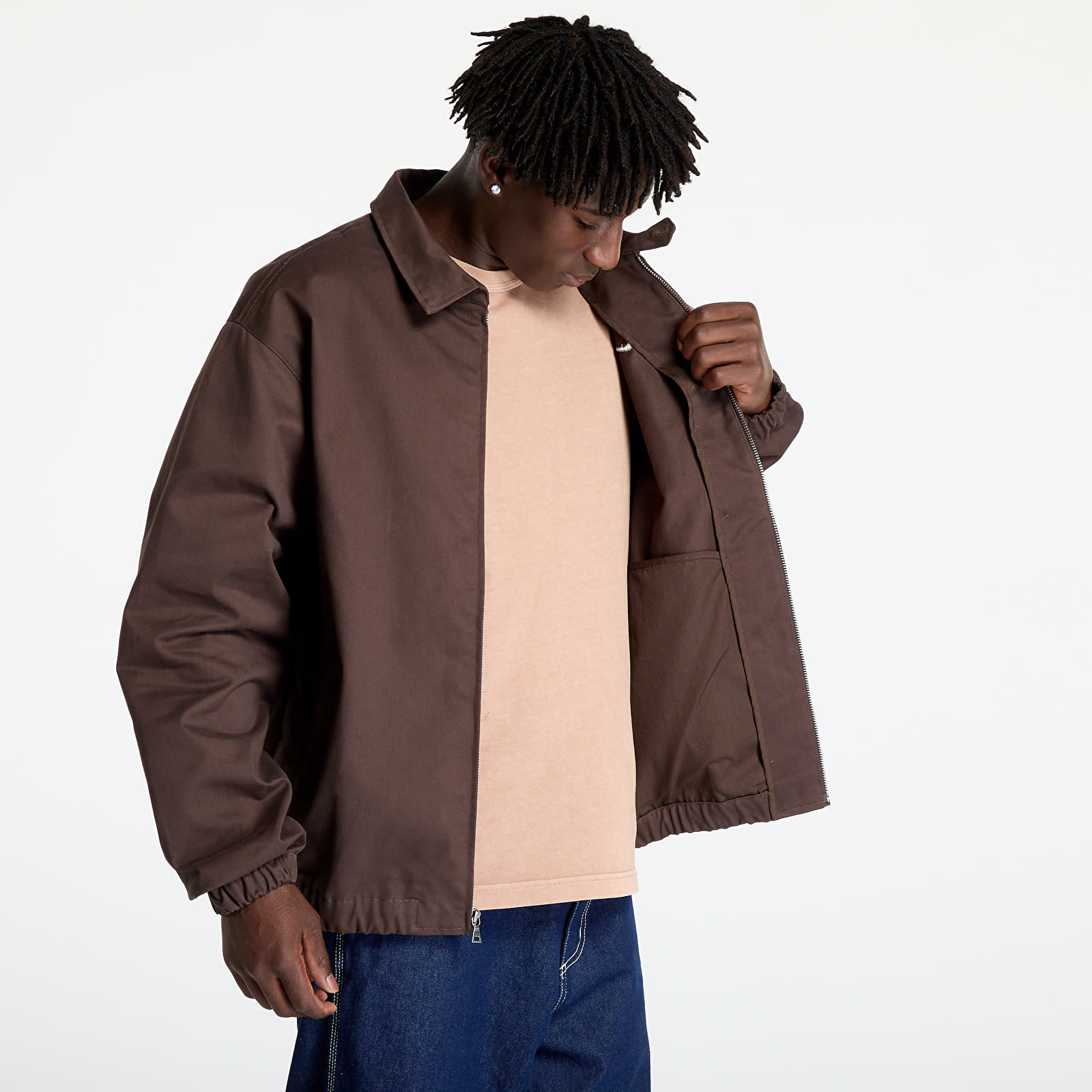 Giacche da uomo Nike Life Men's Woven Harrington Jacket Baroque Brown/ Baroque Brown