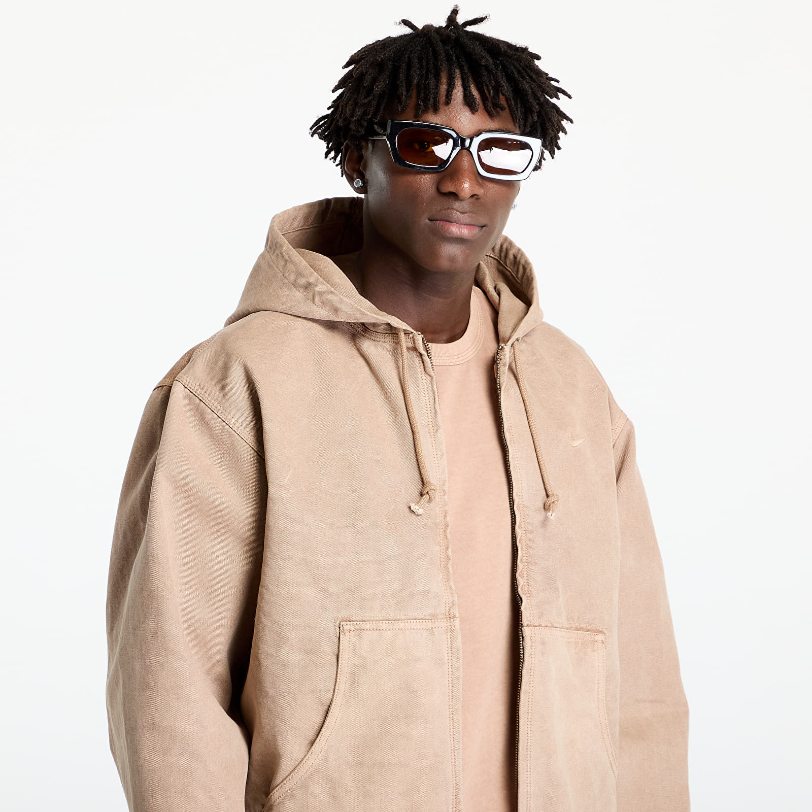 Pánské bundy Nike Life Men's Full-Zip Unlined Jacket Hemp/ Hemp