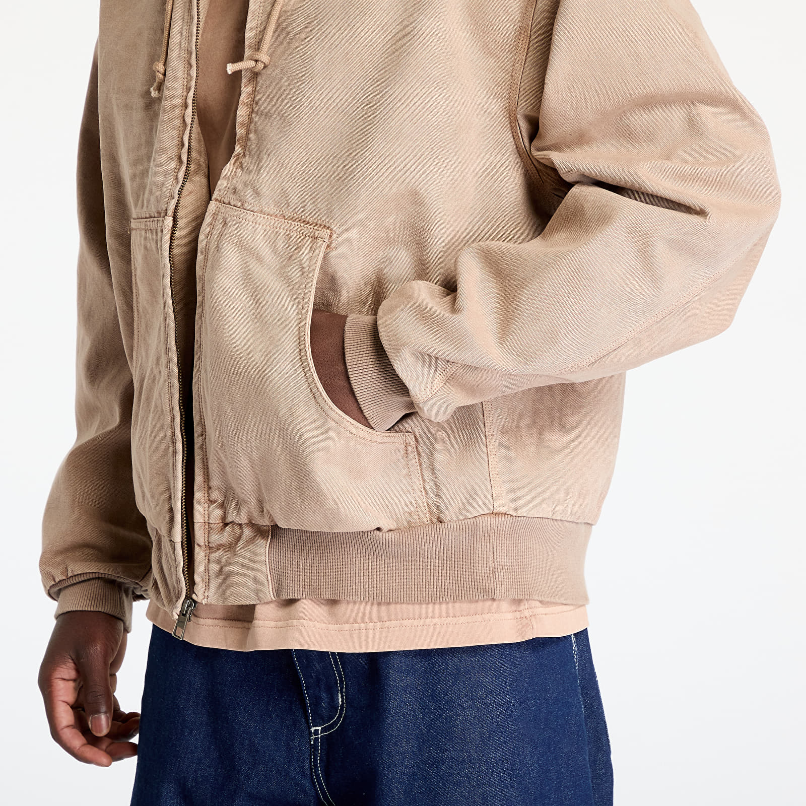 Pánské bundy Nike Life Men's Full-Zip Unlined Jacket Hemp/ Hemp