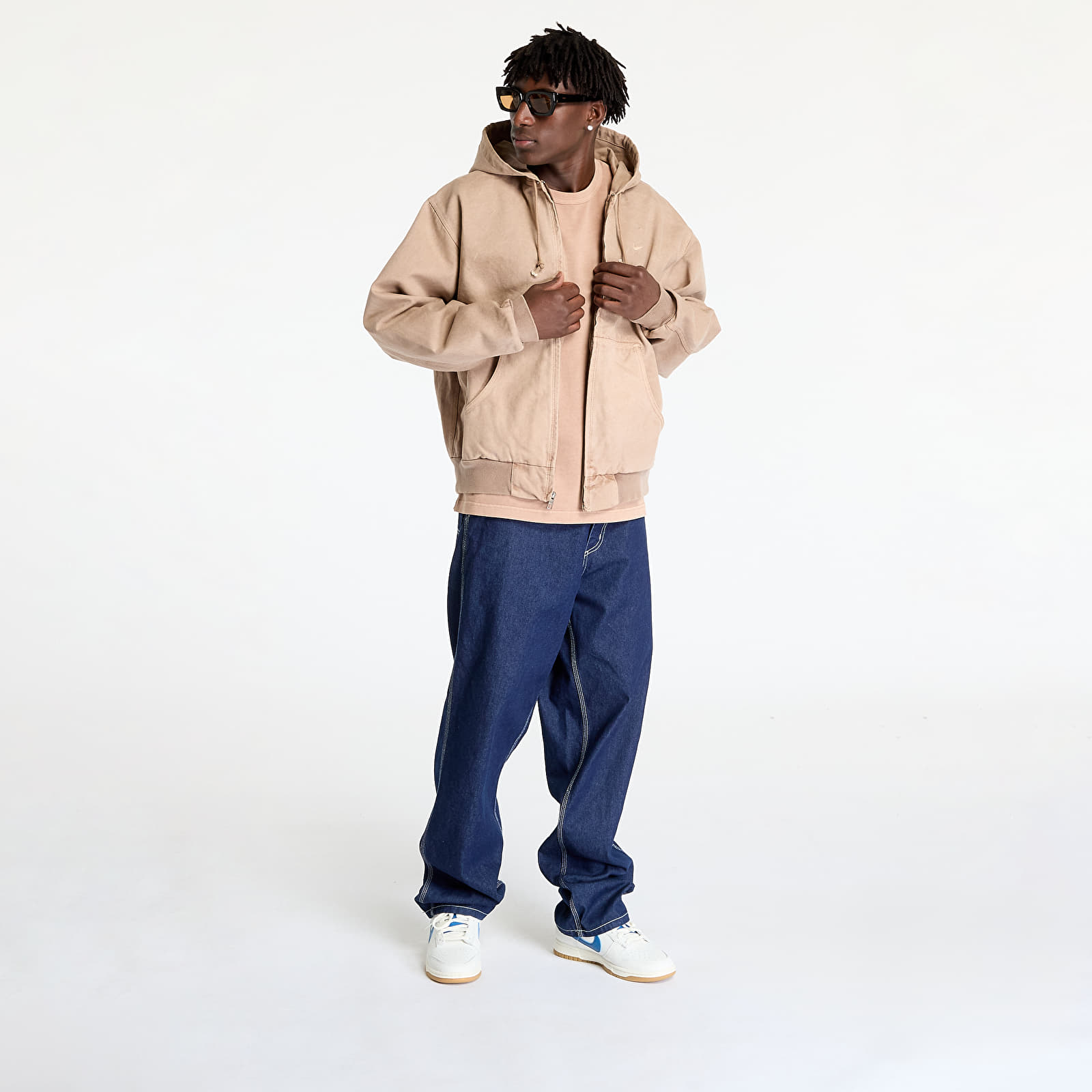 Pánské bundy Nike Life Men's Full-Zip Unlined Jacket Hemp/ Hemp
