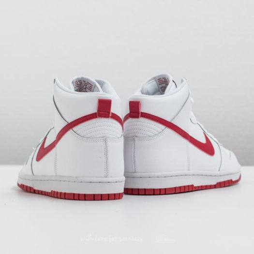 Nike dunk high white gym red top