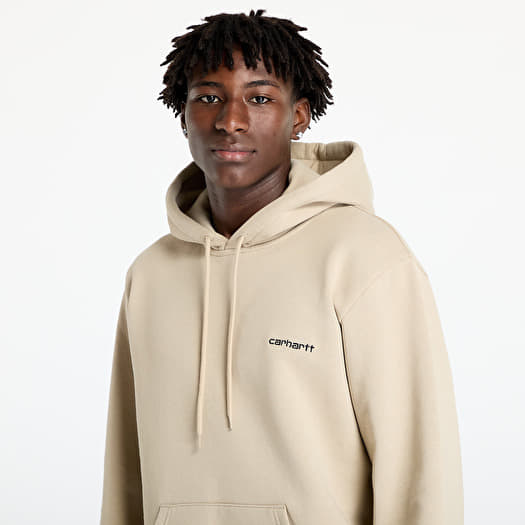 Men s hoodies Carhartt WIP Hooded Script Embroidery Sweat Wall Black Footshop