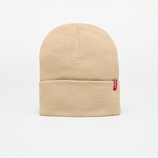 Čepice Levi's® Slouchy Red Tab Beanie Beige