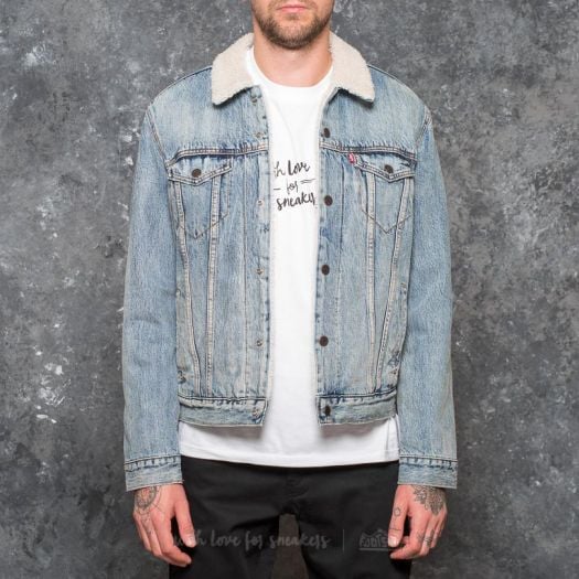 Levi's mens type 3 sherpa trucker jacket new arrivals fine line sherpa