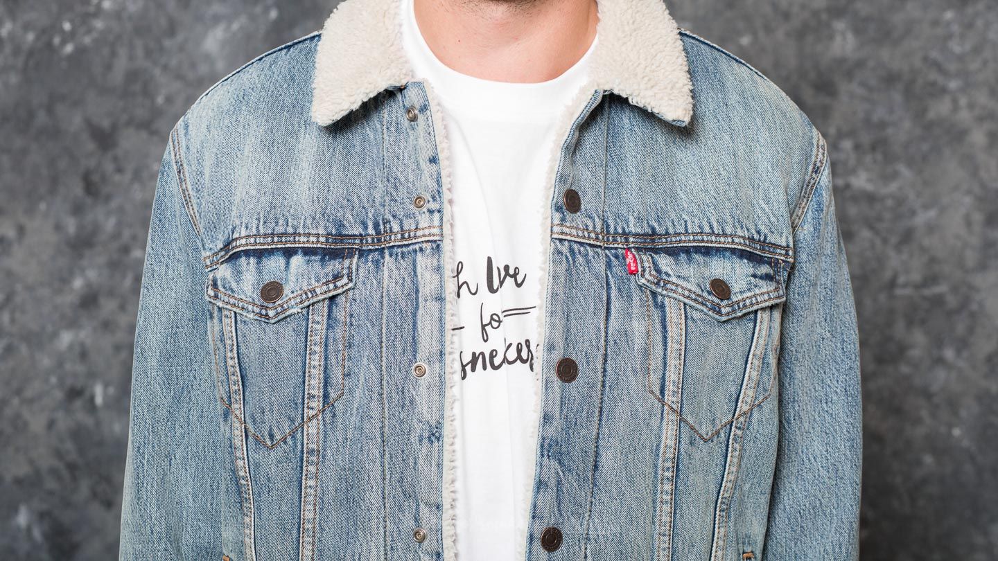 Levi's mens type 3 sherpa trucker jacket fine line sherpa cheap