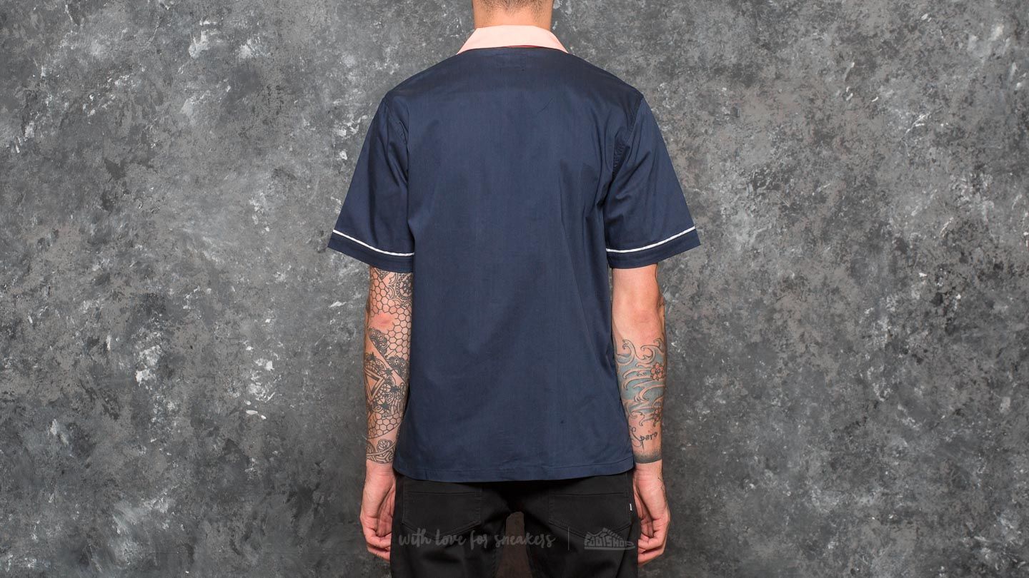T-shirts Stüssy Middle Block Bowling Shirt Navy