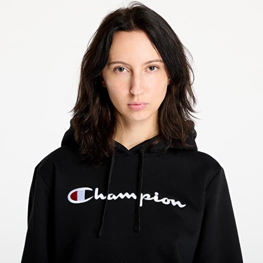 Black champion hooded sweatshirt cheap
