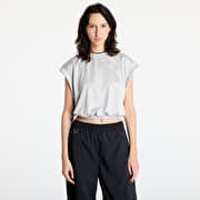 Nike Sportswear Collection Women's Dri-FIT Jacquard Short-Sleeve Jersey Top Light Iron Ore/ Light Iron Ore/ Armoury Navy/ White