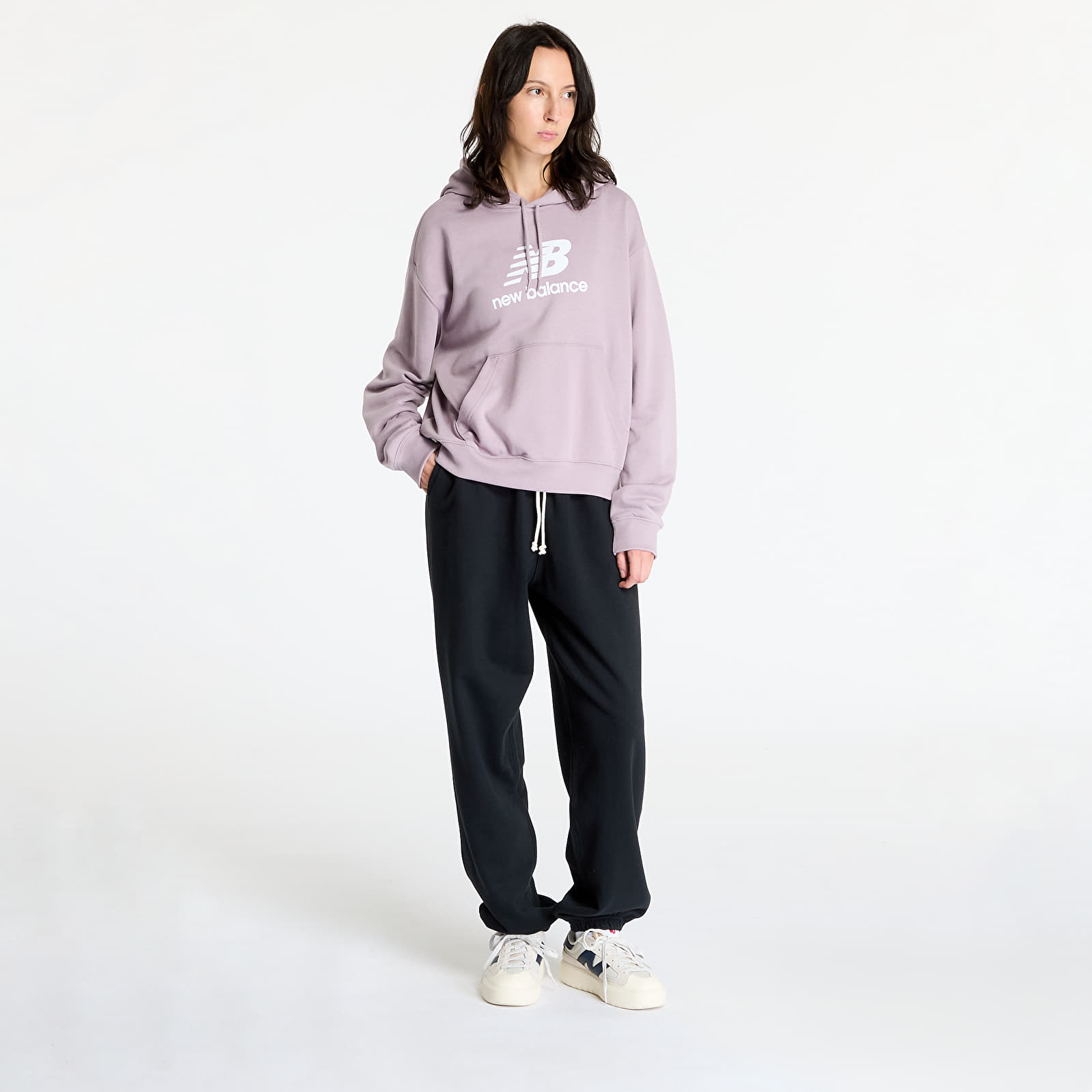 Mikiny New Balance Sport Essentials French Terry Logo Hoodie Ice Wine