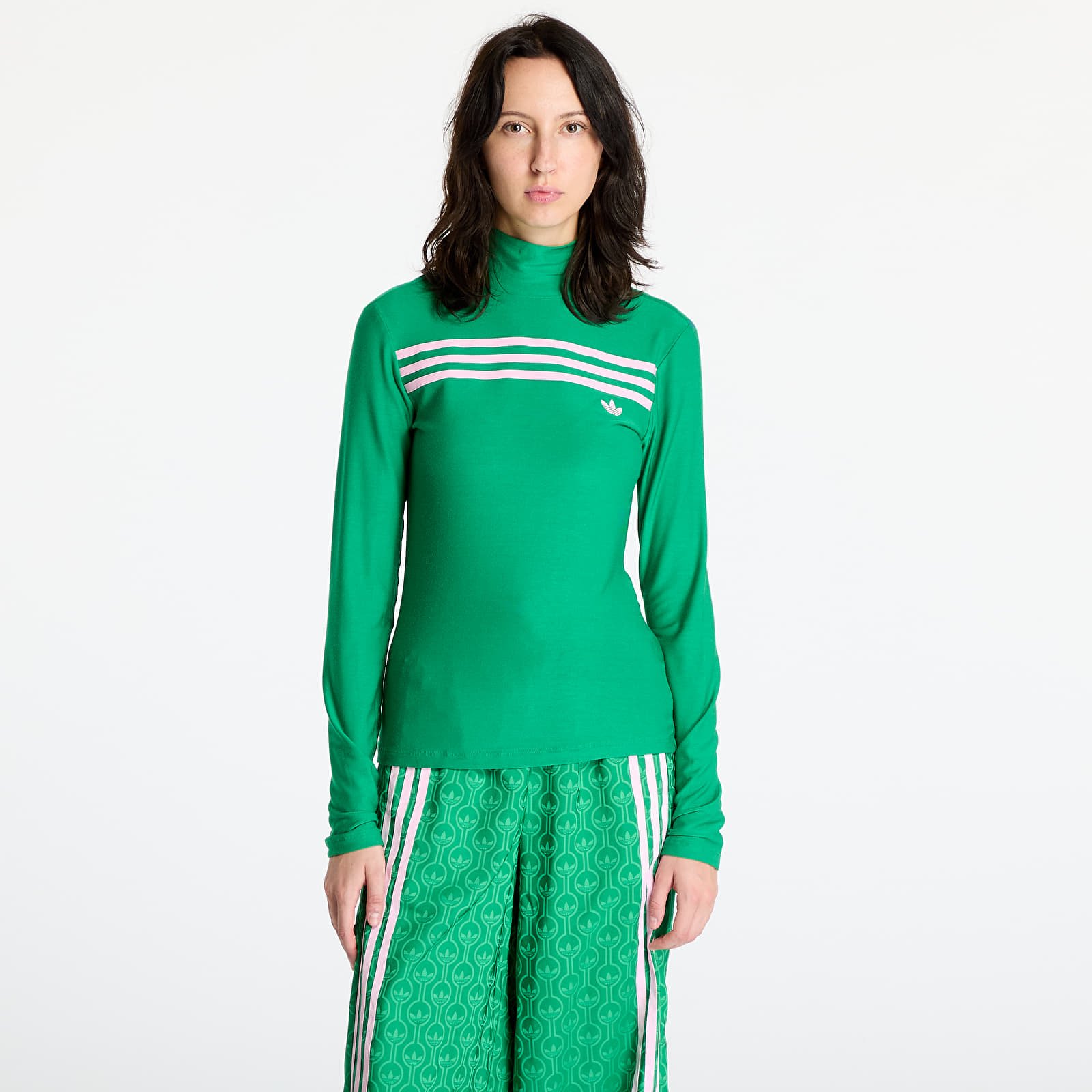 Тениски adidas Longsleeve 3-Stripe Tee Green