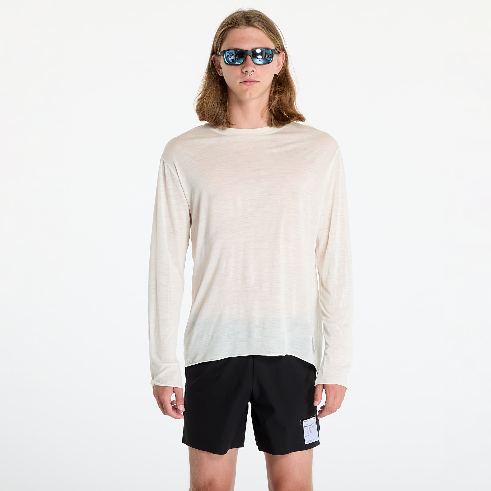 Trička Satisfy CloudMerino Long Tee UNISEX Chalk