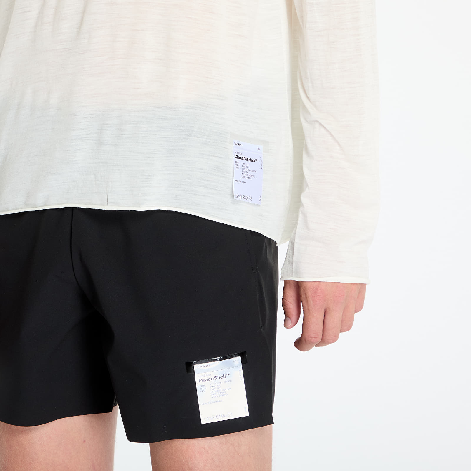 Trička Satisfy CloudMerino Long Tee UNISEX Chalk
