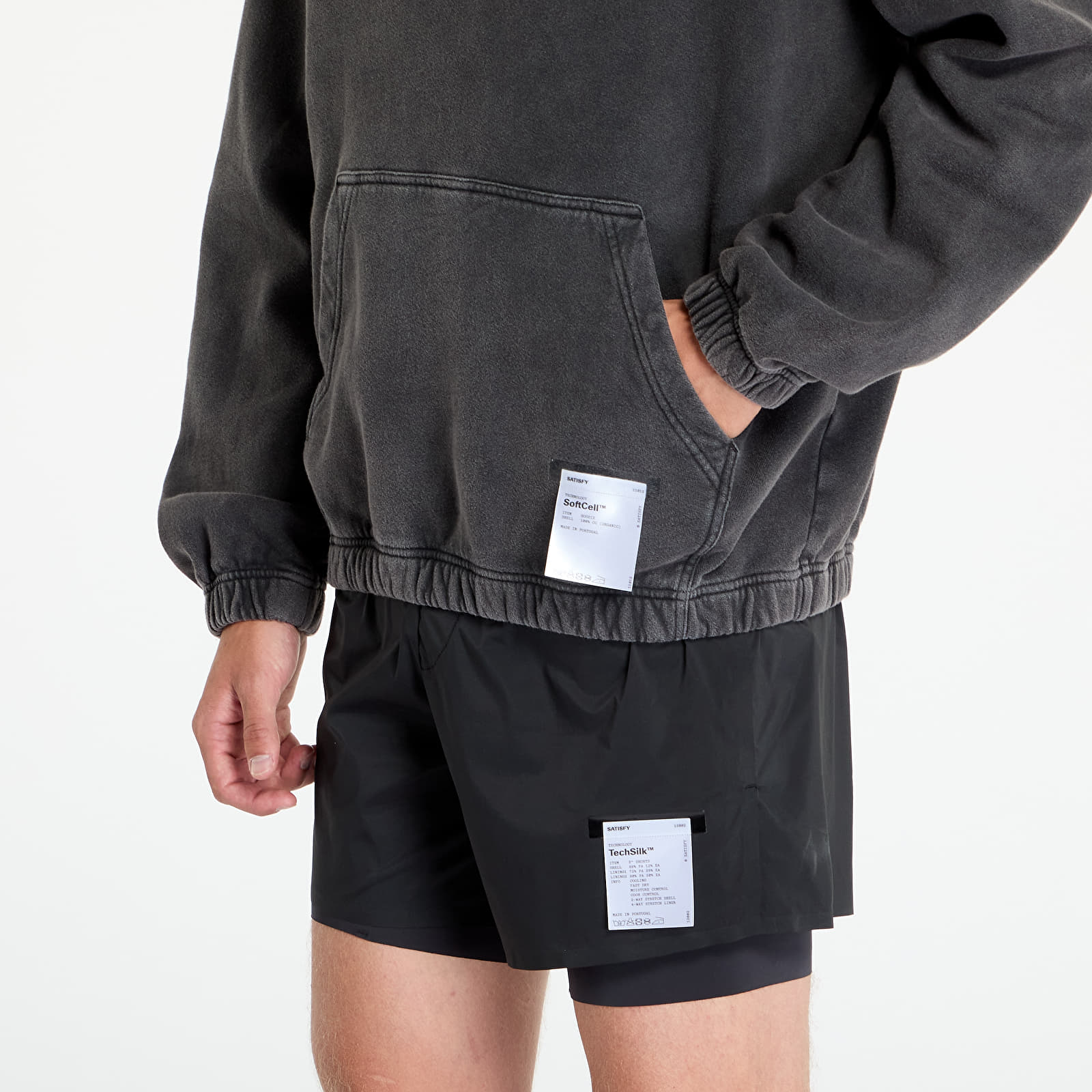 Men's hoodies Satisfy SoftCell Hoodie UNISEX Aged Black