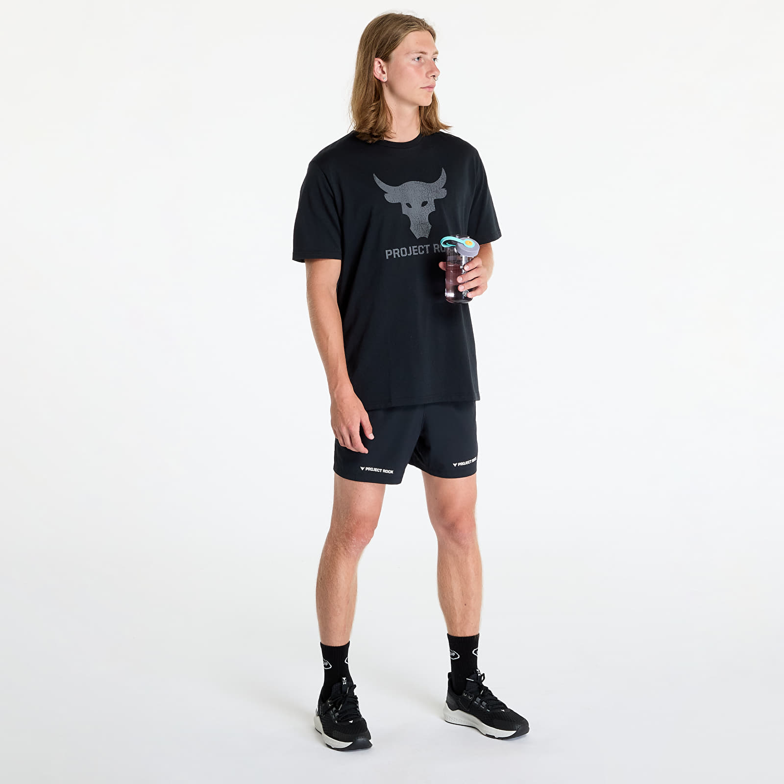 T-shirty męskie Under Armour Project Rock Payoff Graphc SS Black/ Castlerock