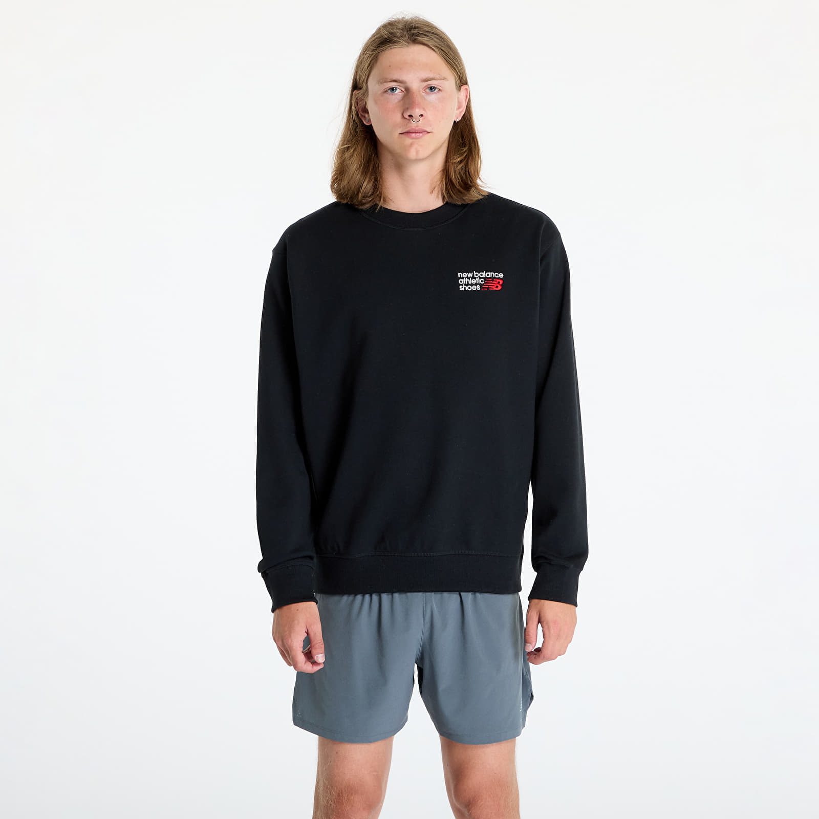 Mikina New Balance Athletics Premium Logo Crew Black XL