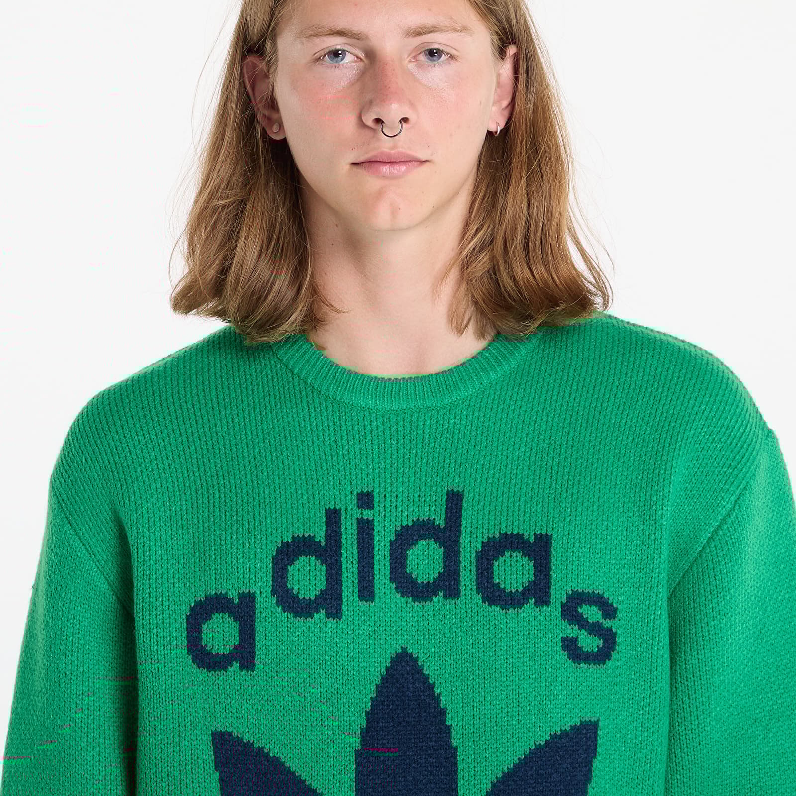 Truien adidas Knit Crewneck Green Night Indigo Footshop
