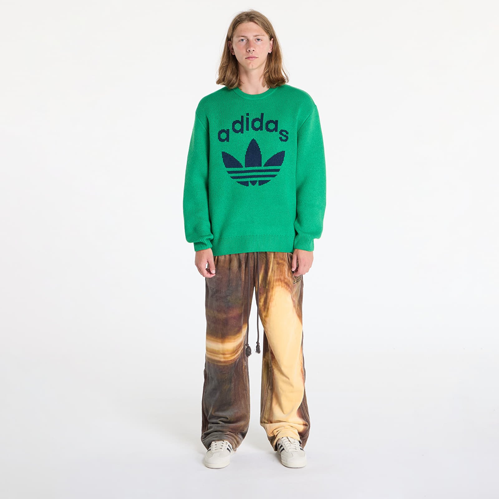 Pullover adidas Knit Crewneck Green/ Night Indigo