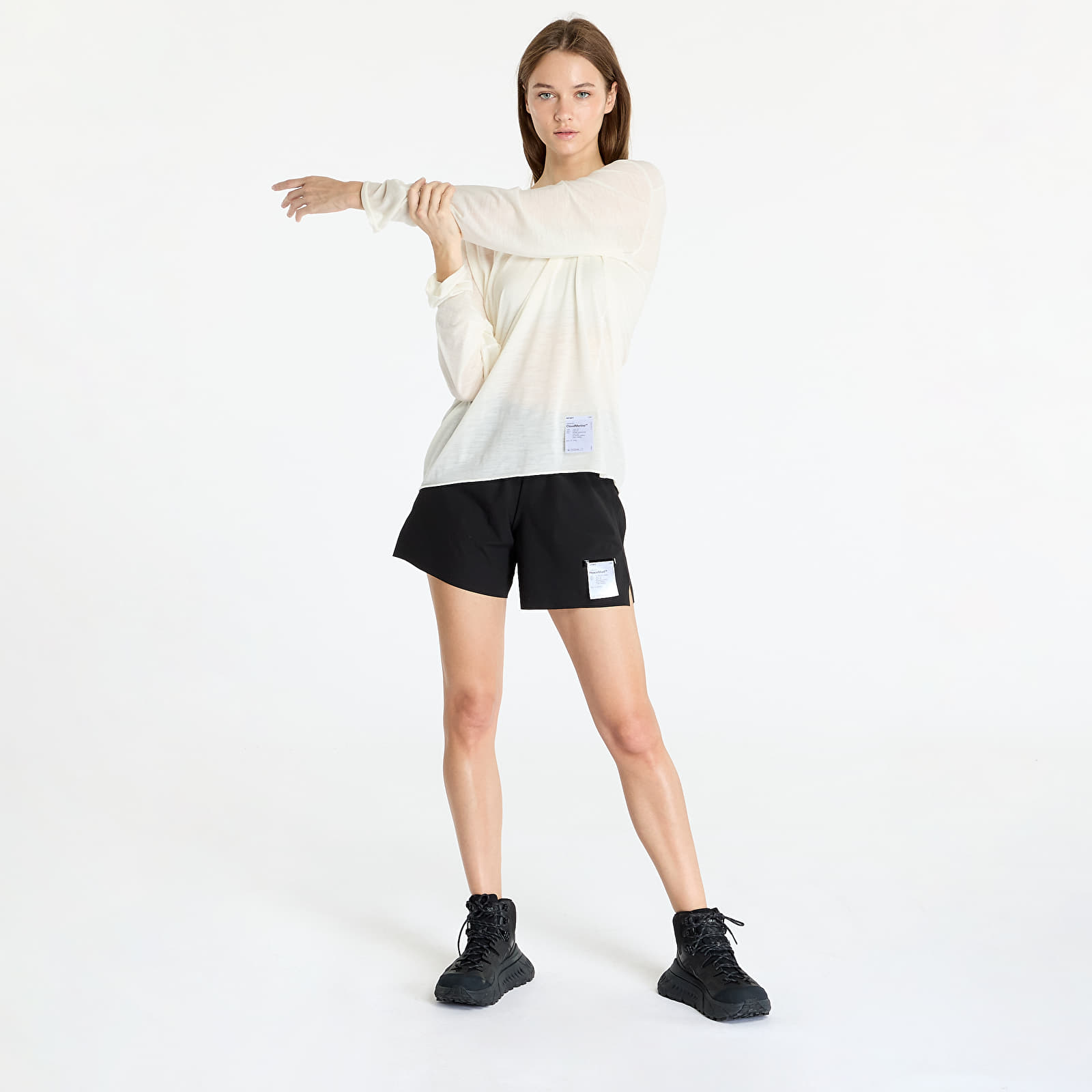 Trička Satisfy CloudMerino Long Tee UNISEX Chalk
