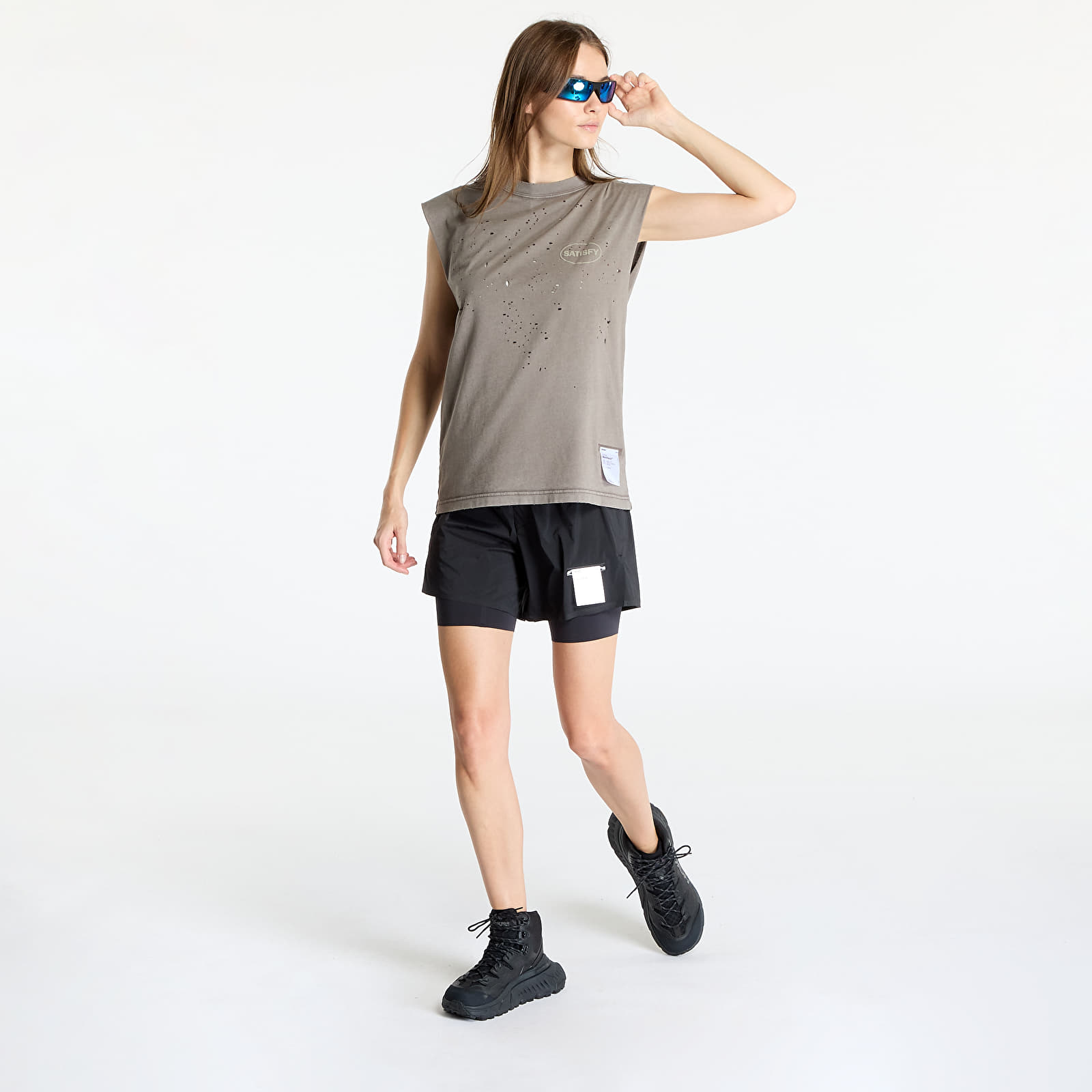 Krótkie spodnie Satisfy TechSilk 8 Shorts UNISEX Black