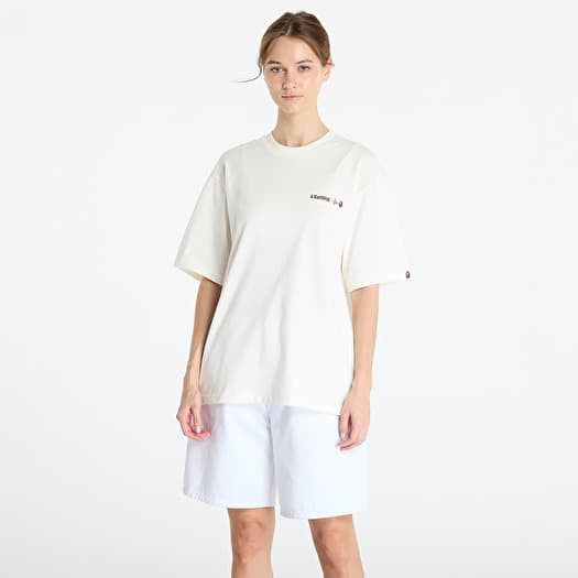 Póló A BATHING APE Water Print Logo Relaxed Fit Short Sleeve Tee UNISEX Ivory