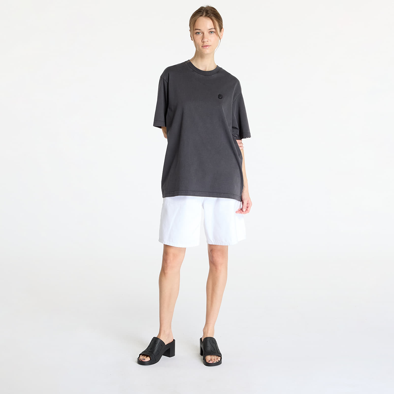 Magliette A BATHING APE Ape Head One Point Garment Dyed Pocket Relaxed Fit Short Sleeve Tee Black