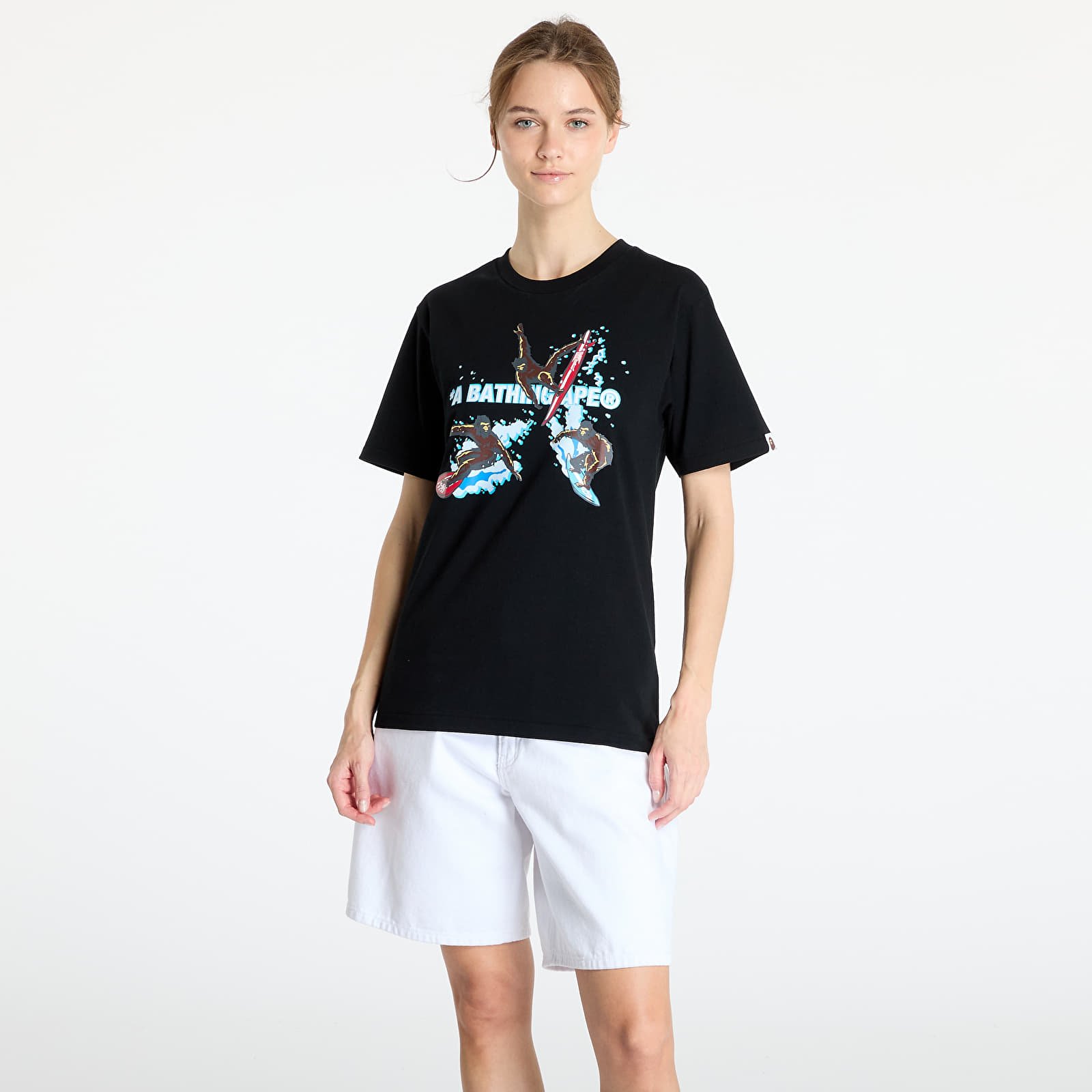 T-skjorter A BATHING APE Surfing Apes Tee Black