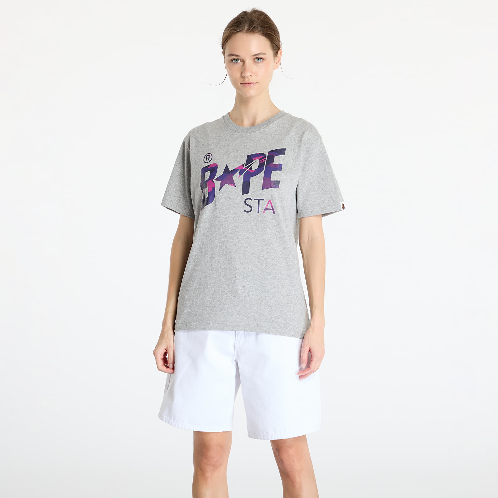 T-Shirts A BATHING APE Color Camo Bape Sta Logo Tee Gray