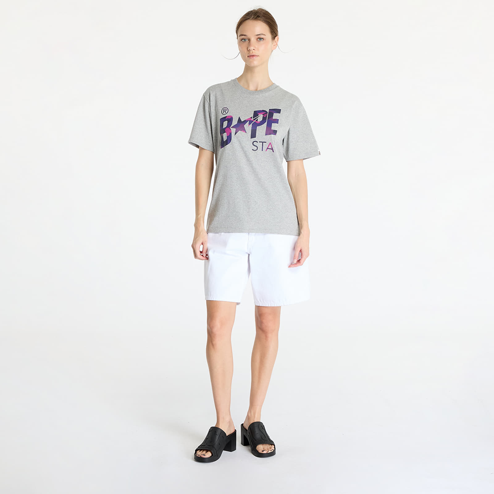 T-Shirts A BATHING APE Color Camo Bape Sta Logo Tee Gray