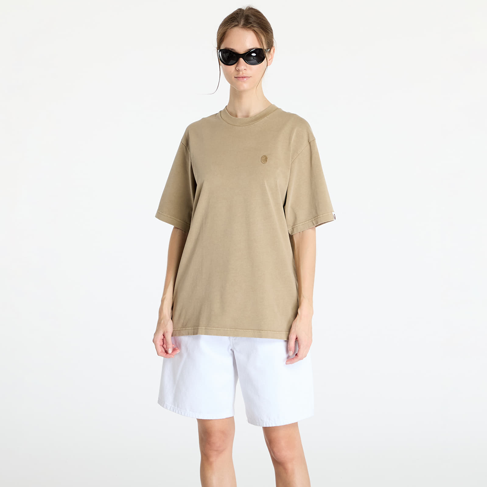 T-Shirts A BATHING APE Ape Head One Point Garment Dyed Pocket Relaxed Fit Tee UNISEX Beige