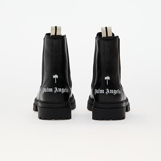 【関税&送料込】Palm Angels Black Leather Ankle Boots Palm Angels Black Leather Ankle Boots Palm Angels Ankle Boots