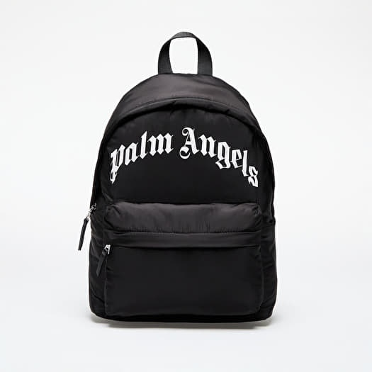 Palm Angels Kids Curved Logo Big Backpack Black/ White