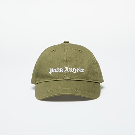 Palm Angels Kids Logo Baseball Cap Military Green/ White