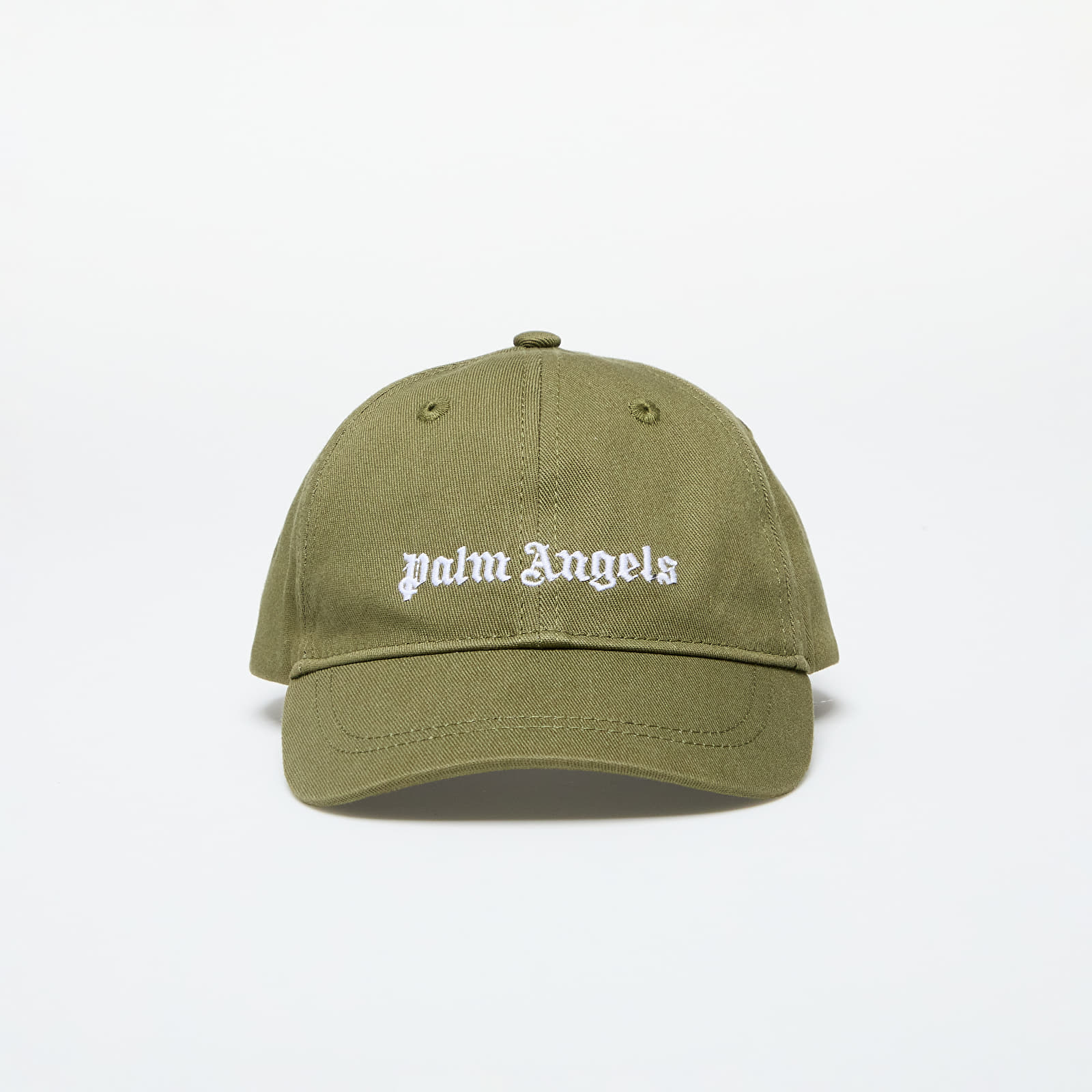 Gyerek sapkák Palm Angels Kids Logo Baseball Cap Military Green/ White