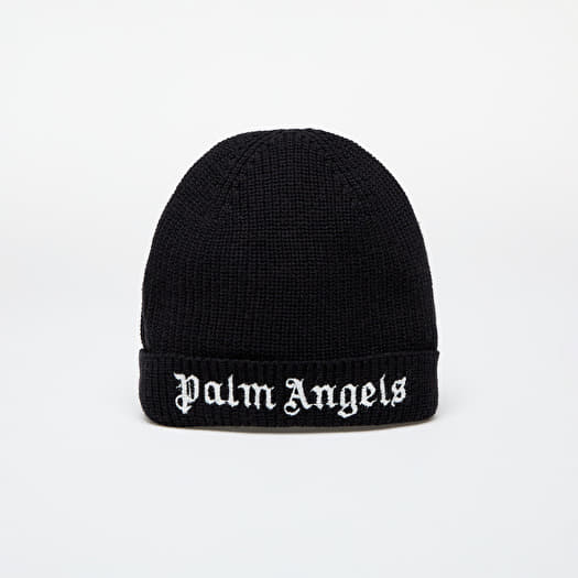 Palm Angels Kids Logo Knit Beanie Black/ White