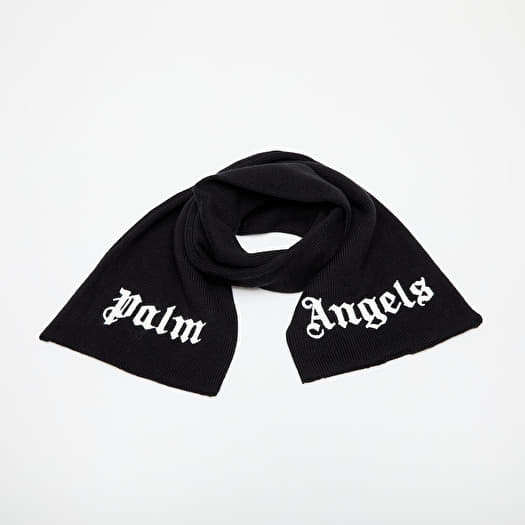 Šál Palm Angels Kids Logo Knit Scarf Black/ White