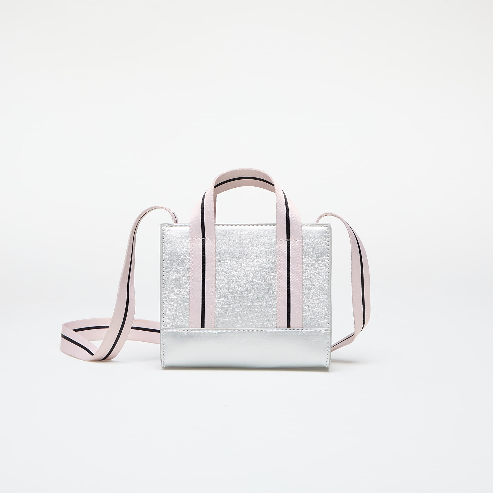 Tašky přes rameno Palm Angels Kids Palm Angels Kids Shiny Mini Tote Silver/ Off White