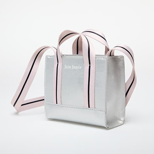 Palm Angels Kids Metallic Faux Leather Tote Bag Silver