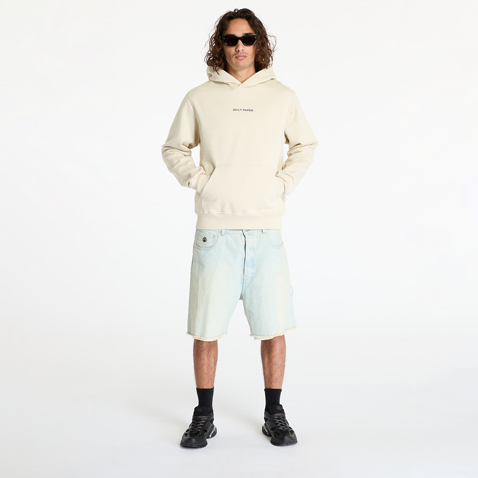 Pánské mikiny Daily Paper Search Hoodie Pelican Beige