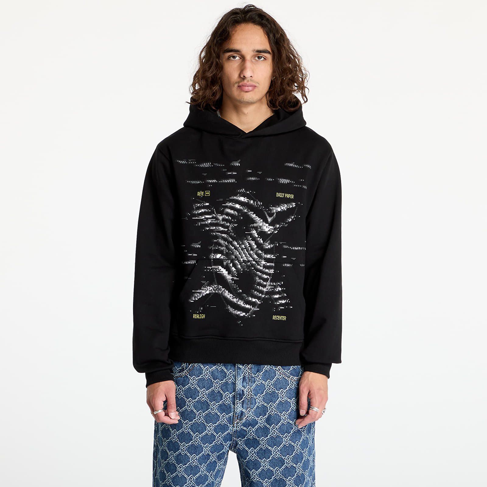 Bluzy z kapturem Daily Paper Rewind Hoodie Black