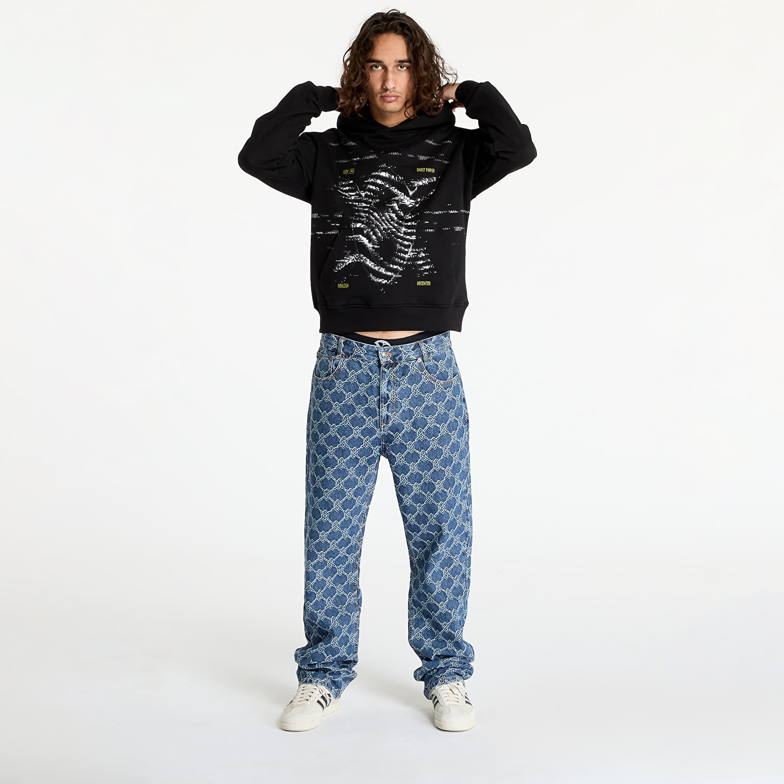 Bluzy z kapturem Daily Paper Rewind Hoodie Black