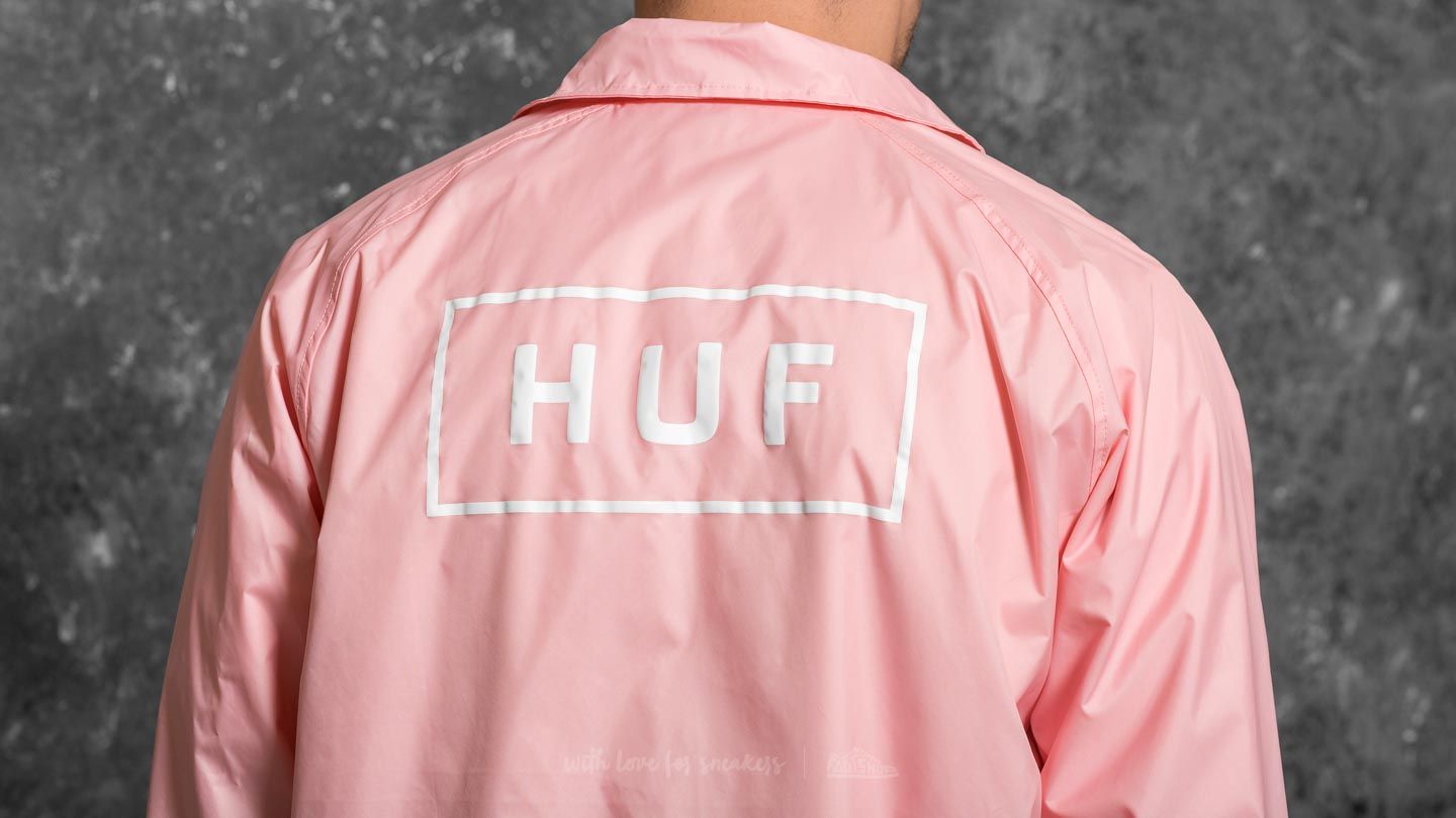 Jackets HUF Bar Logo Coach Jacket Pink | Footshop
