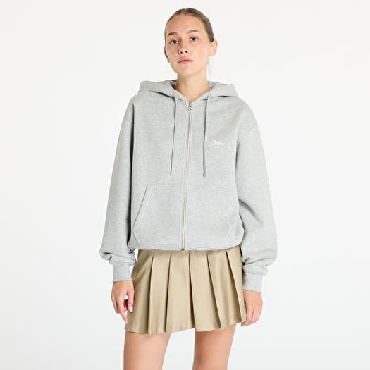 Dime Cursive Zip Hoodie UNISEX Heather Gray