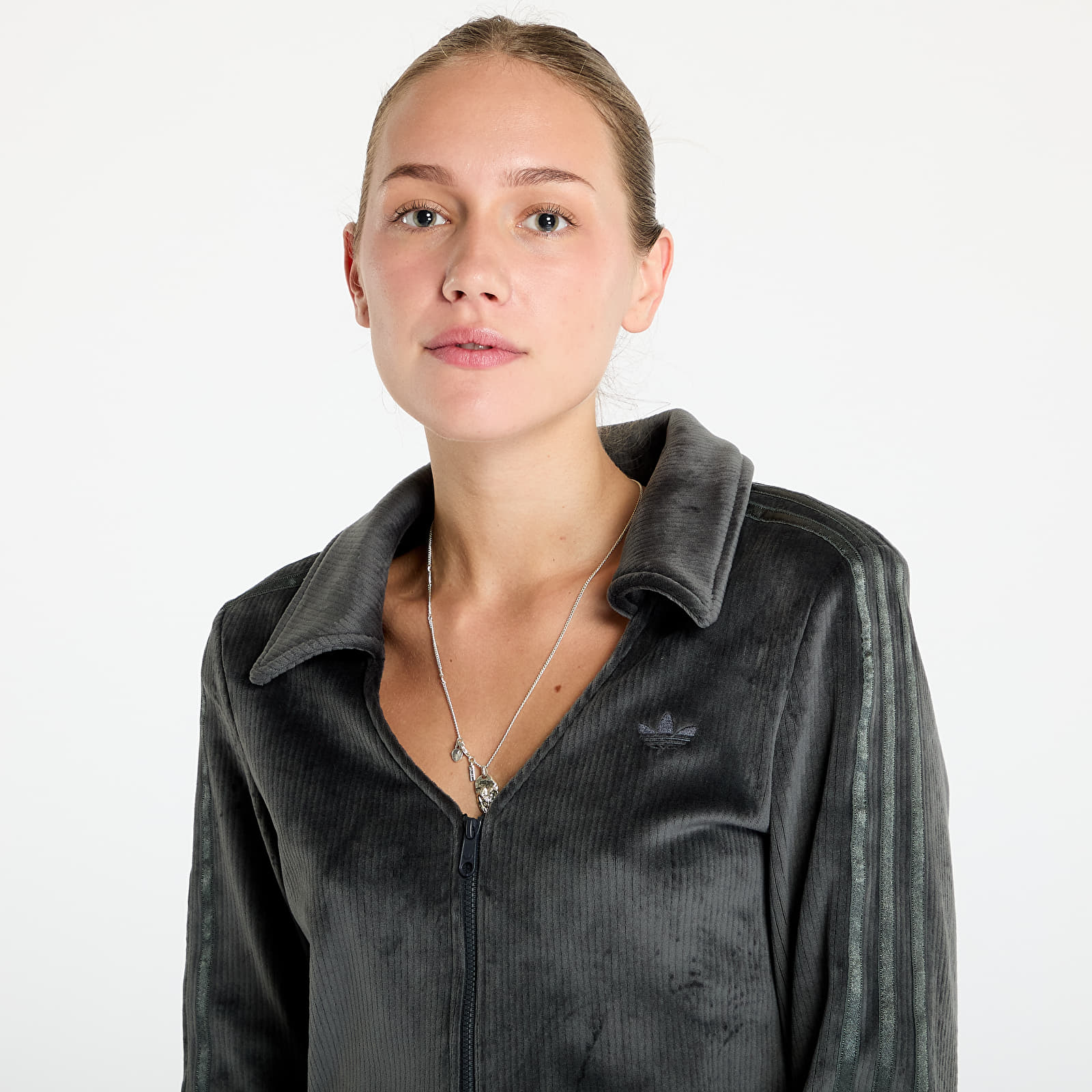 Casacos com capuz para mulher adidas Rib Cardigan Carbon