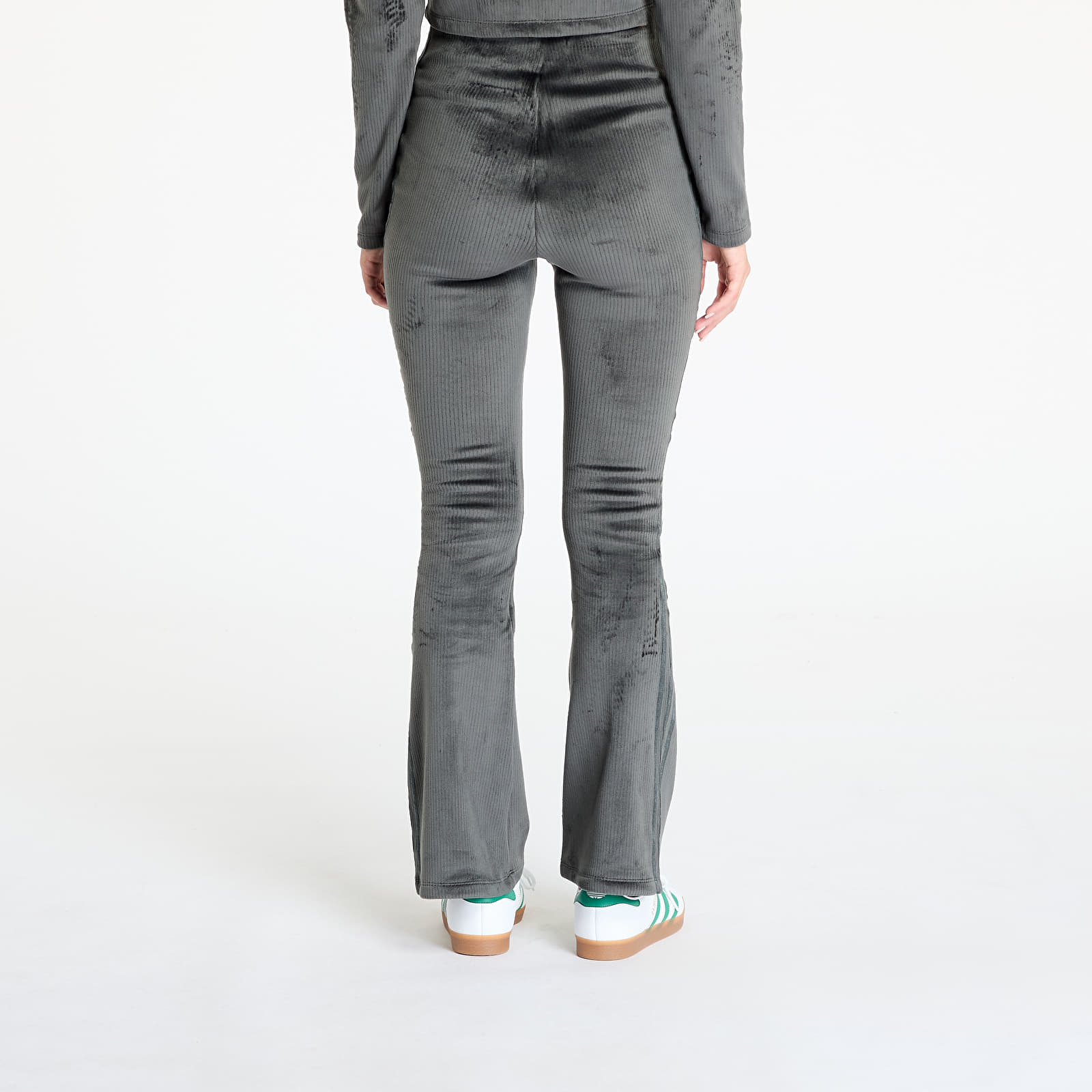 Hosen für Frauen adidas Rib Flrd Leggings Carbon