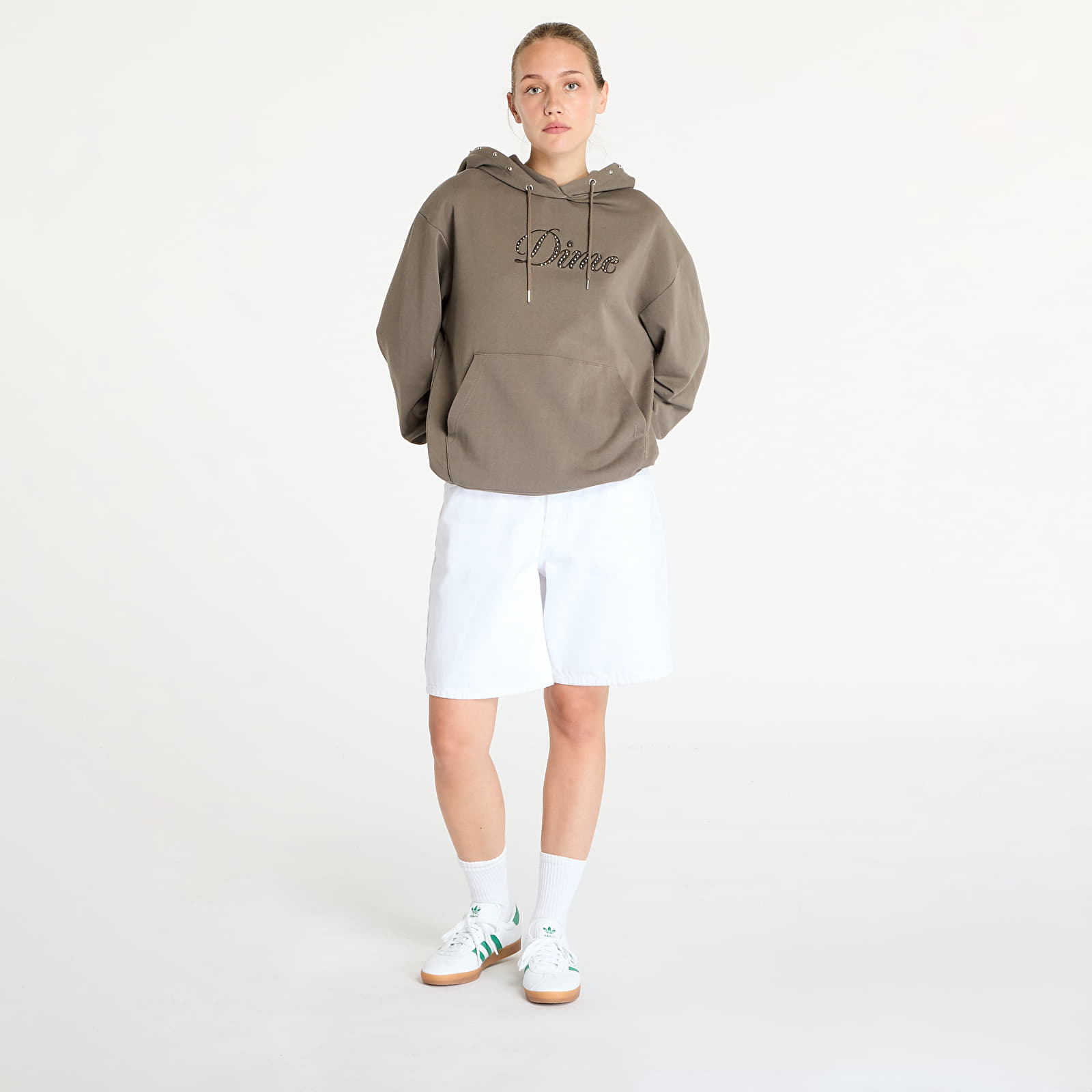 Mikiny Dime Cursive French Terry Hoodie UNISEX Walnut