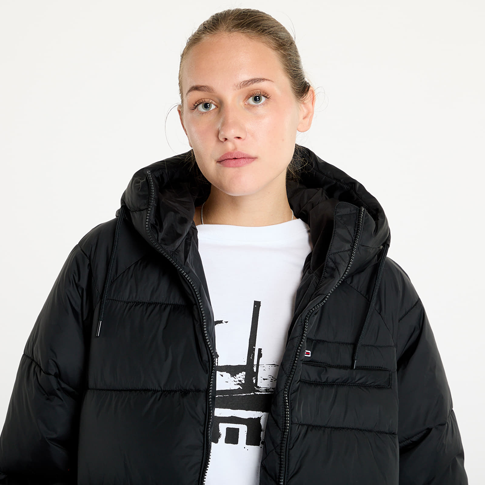 Якета Tommy Jeans Midi Vail Puffer Jacket Black