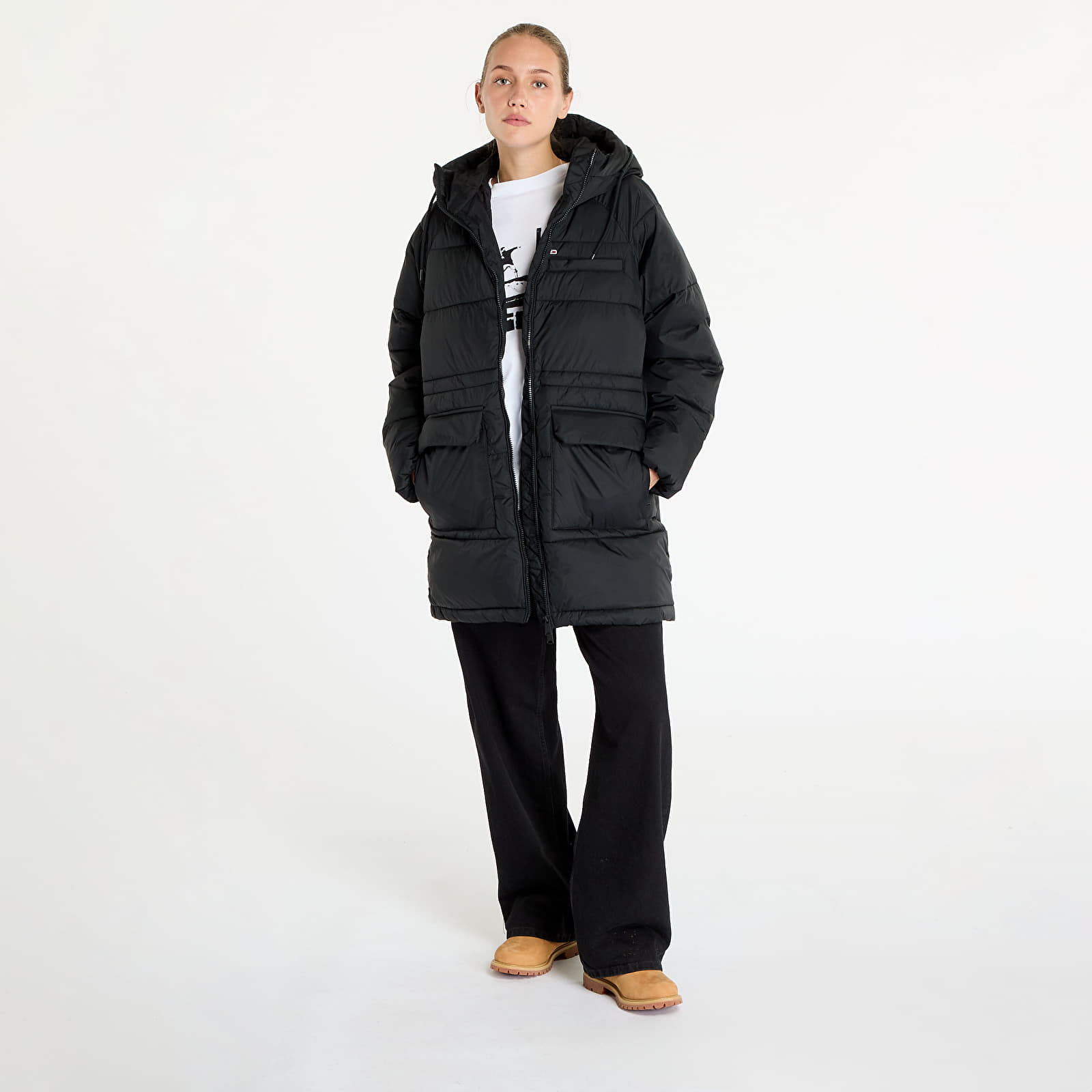 Якета Tommy Jeans Midi Vail Puffer Jacket Black