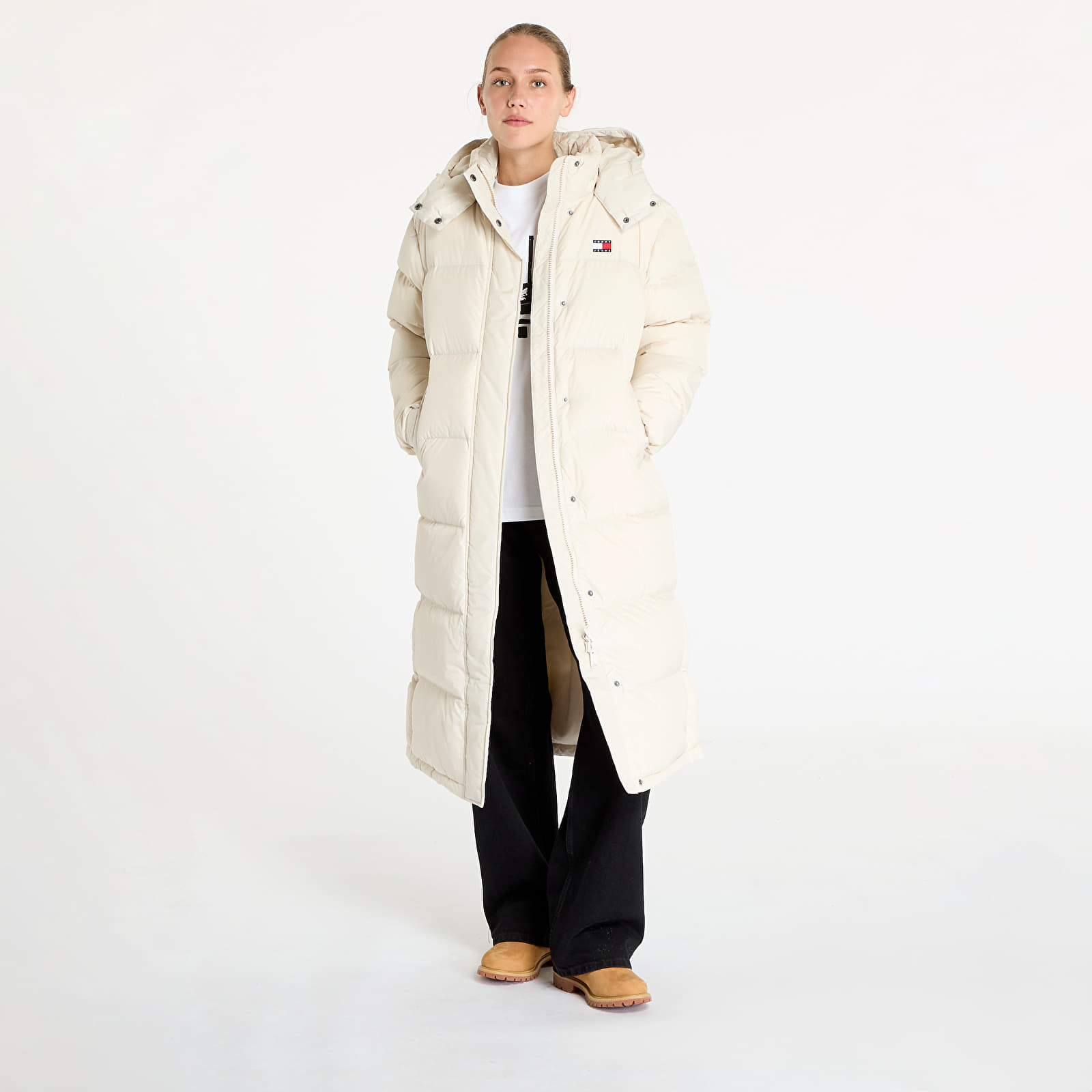 Jacken Tommy Jeans Alaska Long Puffer Jacket Beige