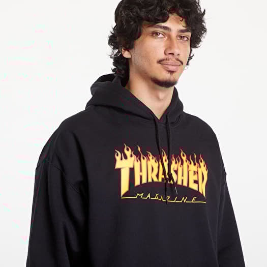 Sweatshirts Thrasher Flame Logo Hood Black Footshop