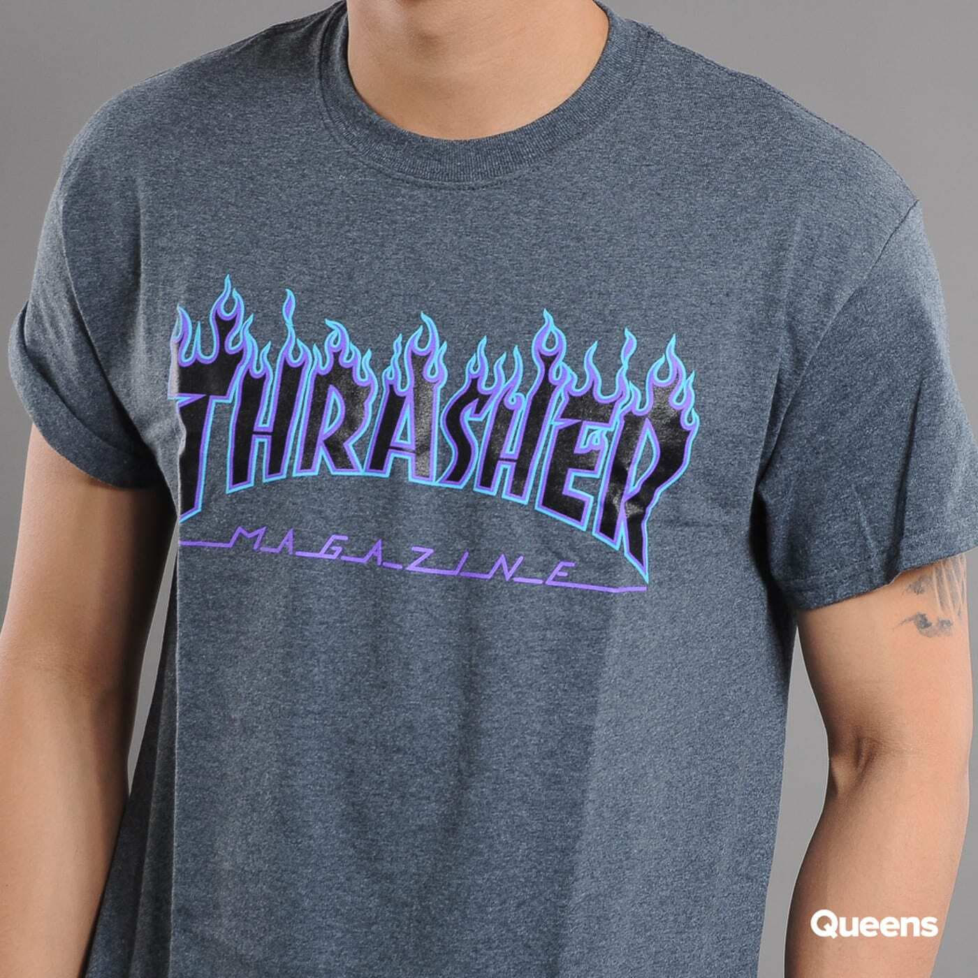 T-Shirts and shirts Thrasher Flame Logo T-Shirt Dark Heather